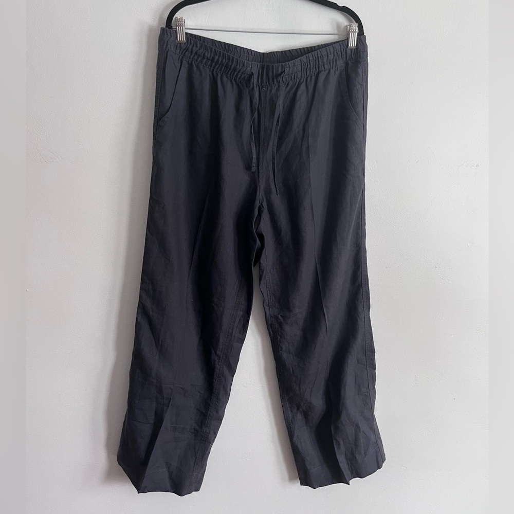 L.L Bean Gray Linen Straight Leg Pants